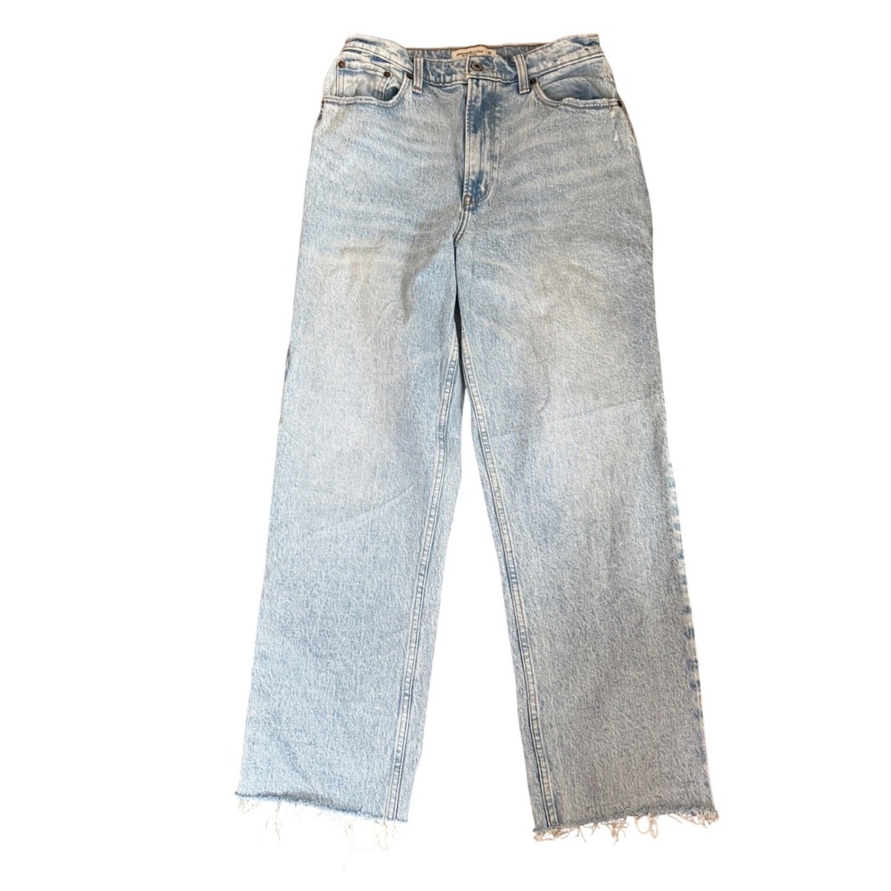 Abercrombie & Fitch Curve Love 90s Straight Ultra‎ High Rise Jeans Light Wash 29